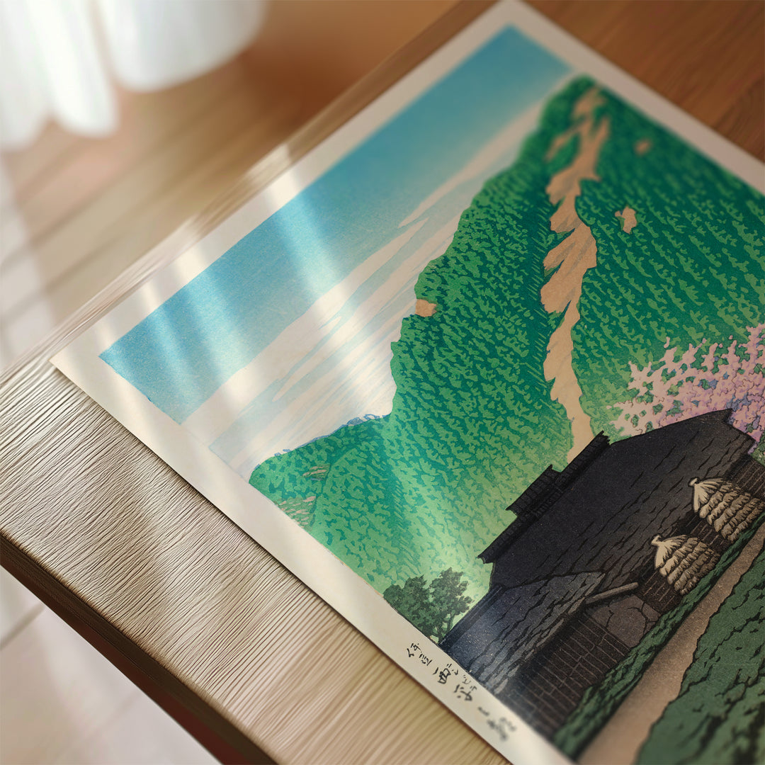 Morning in Nishibira, Izu by Hasui Kawase Poster