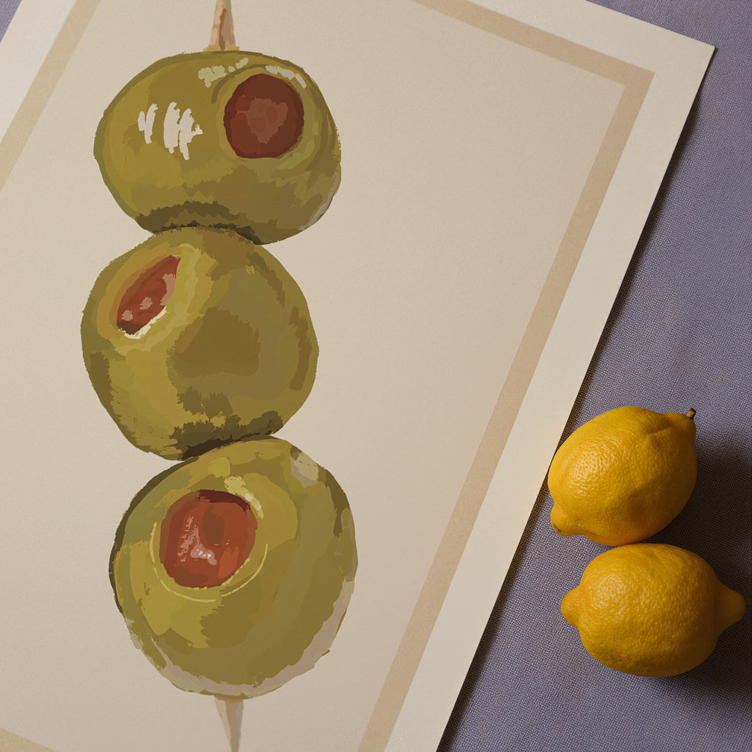 Olives on a Cocktail Stick Poster
