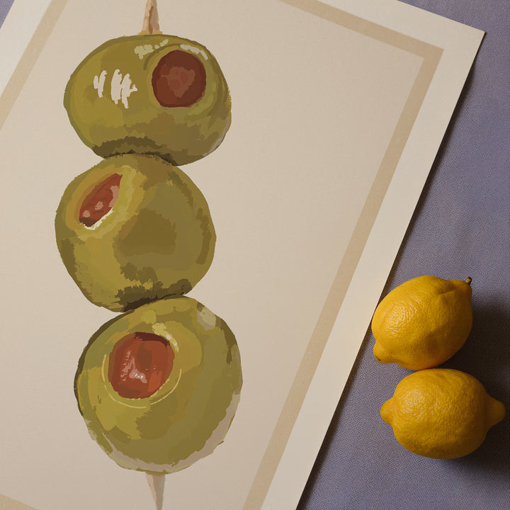Olives on a Cocktail Stick Poster