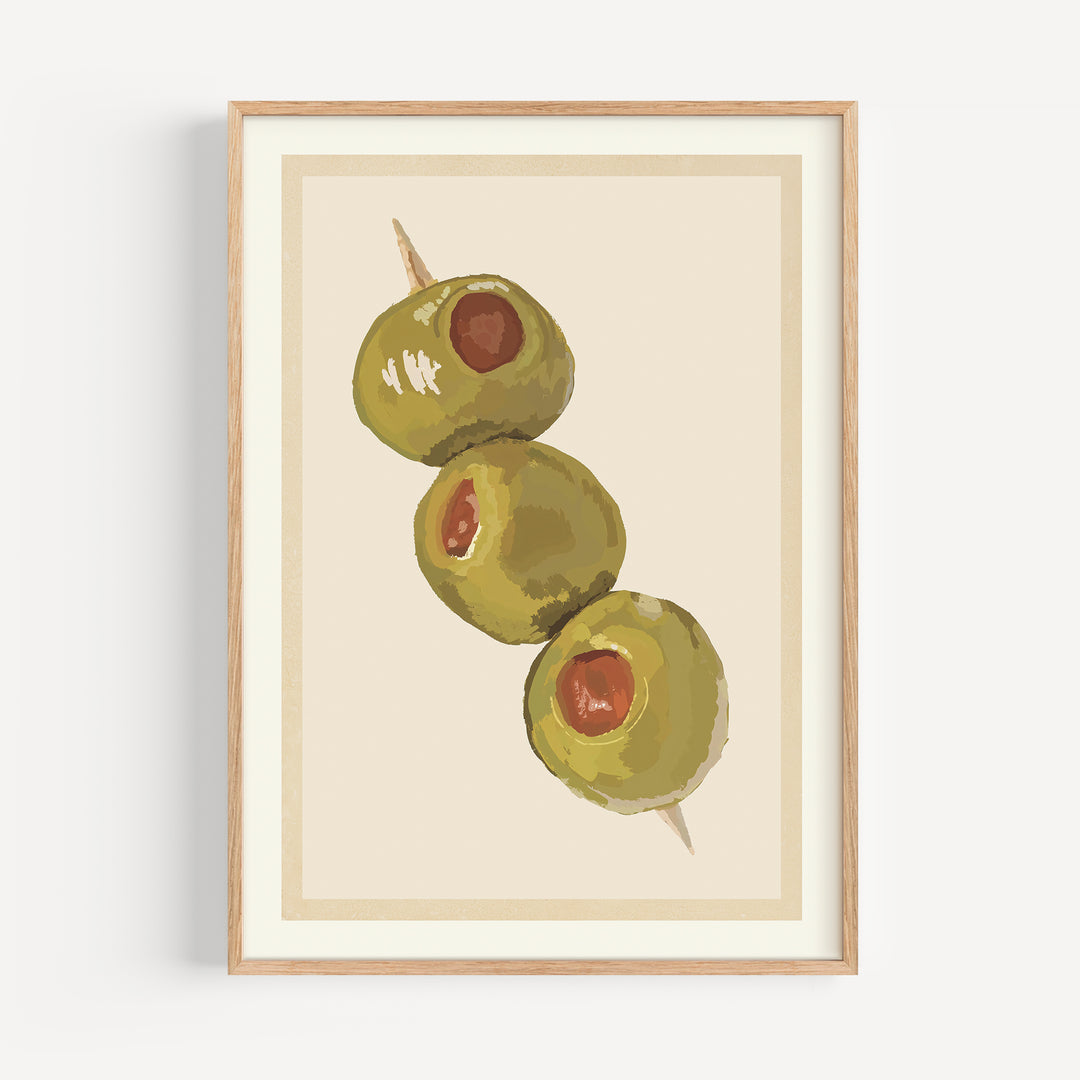 Olives on a Cocktail Stick Poster