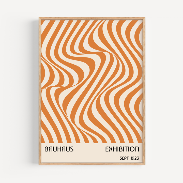 Orange Waves - Bauhaus Poster