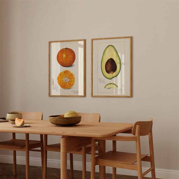 Orange and Avocado Poster Set