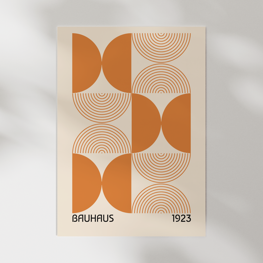 Orange Half Circles Poster - Bauhaus Poster