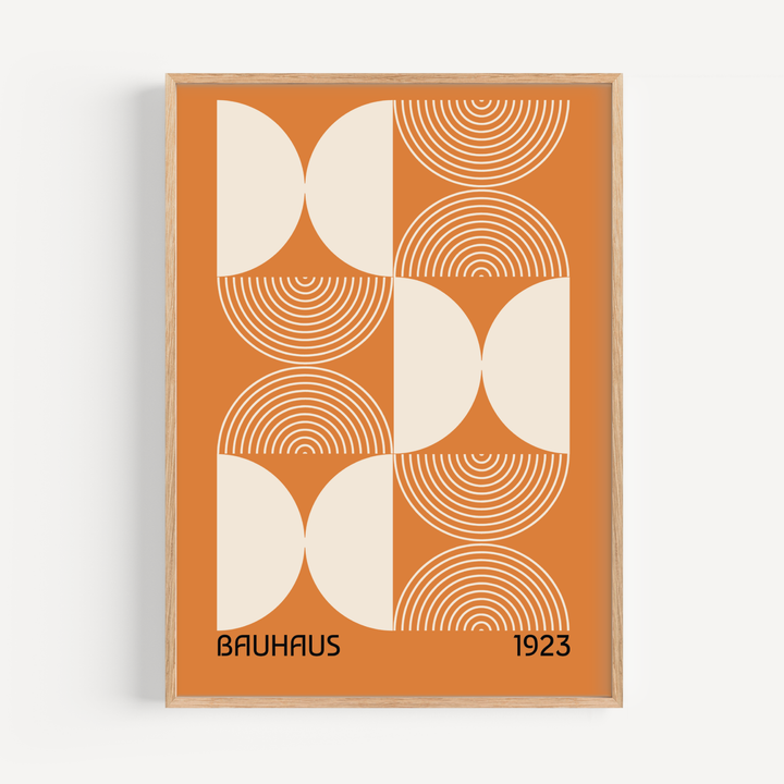 Orange Half Circles - Bauhaus Poster