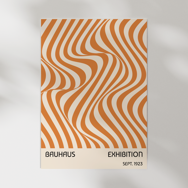 Orange Waves - Bauhaus Poster