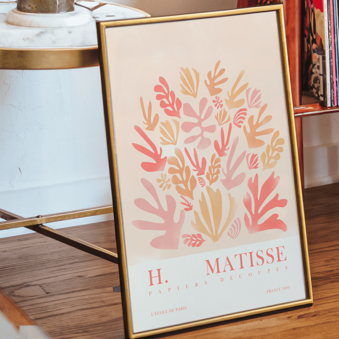 Matisse Peach and Vintage Parrot Poster set of 2 - Poster Room