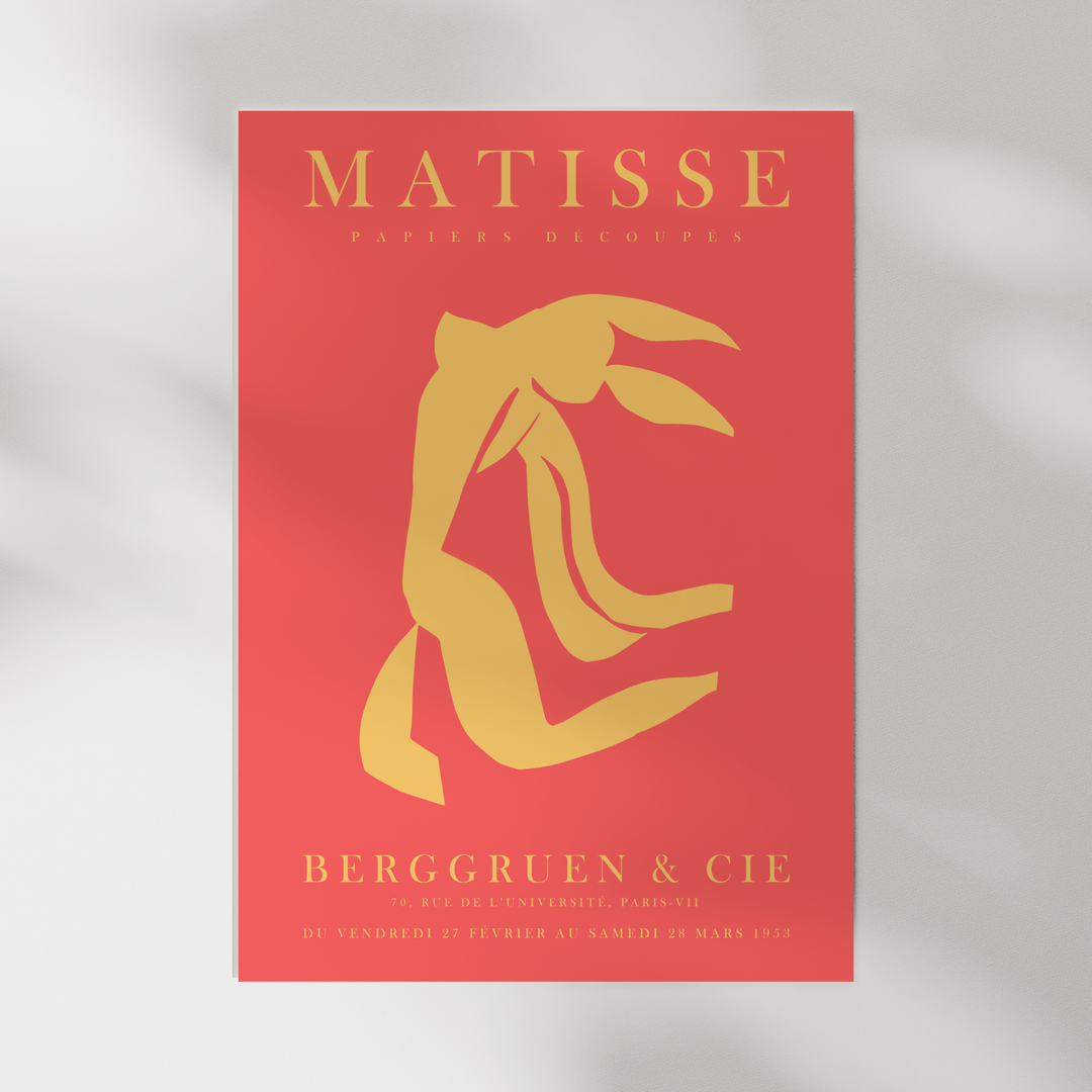 Papier Decoupes Red and Yellow Matisse Poster