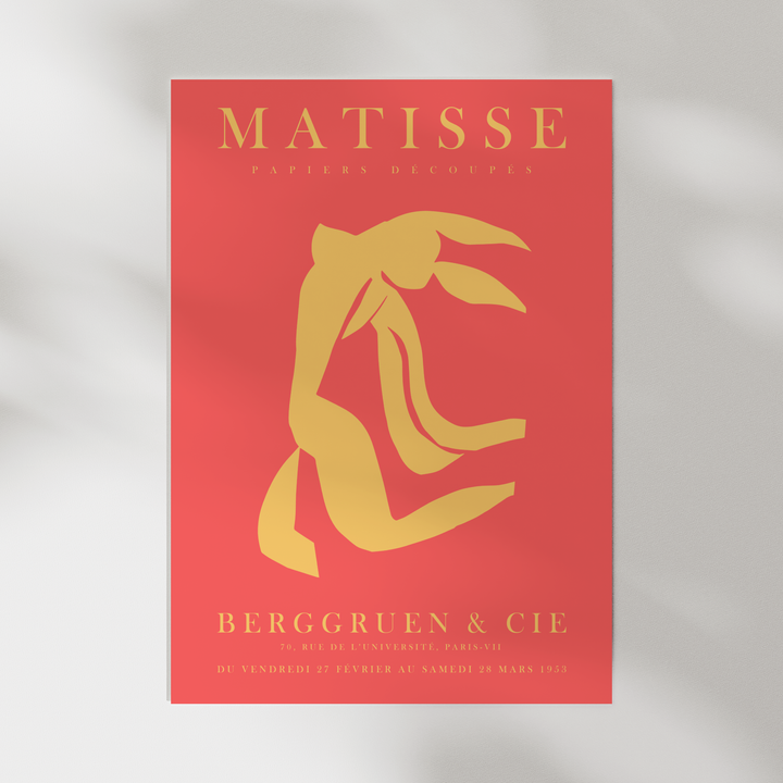 Papier Decoupes Red and Yellow Matisse Poster