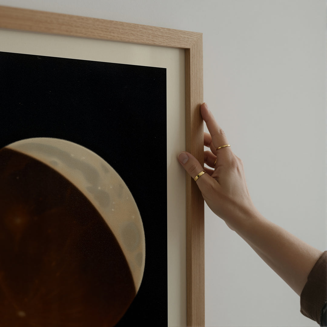 Partial Eclipse of The Moon Vintage Poster