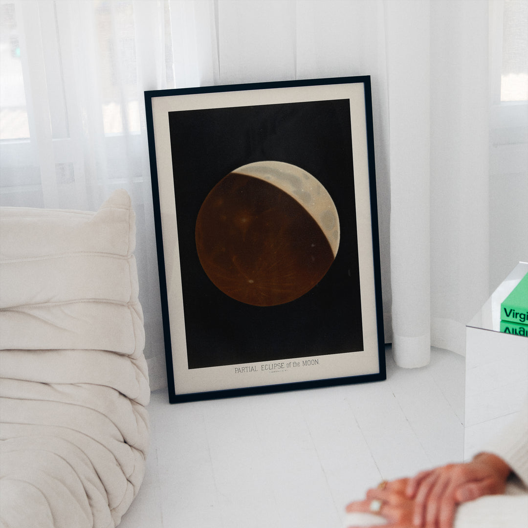 Partial Eclipse of The Moon Vintage Poster