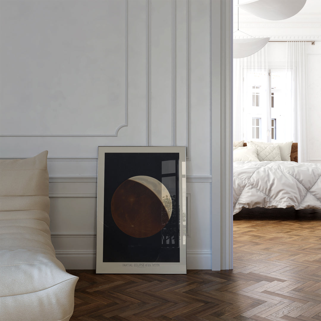 Partial Eclipse of The Moon Vintage Poster
