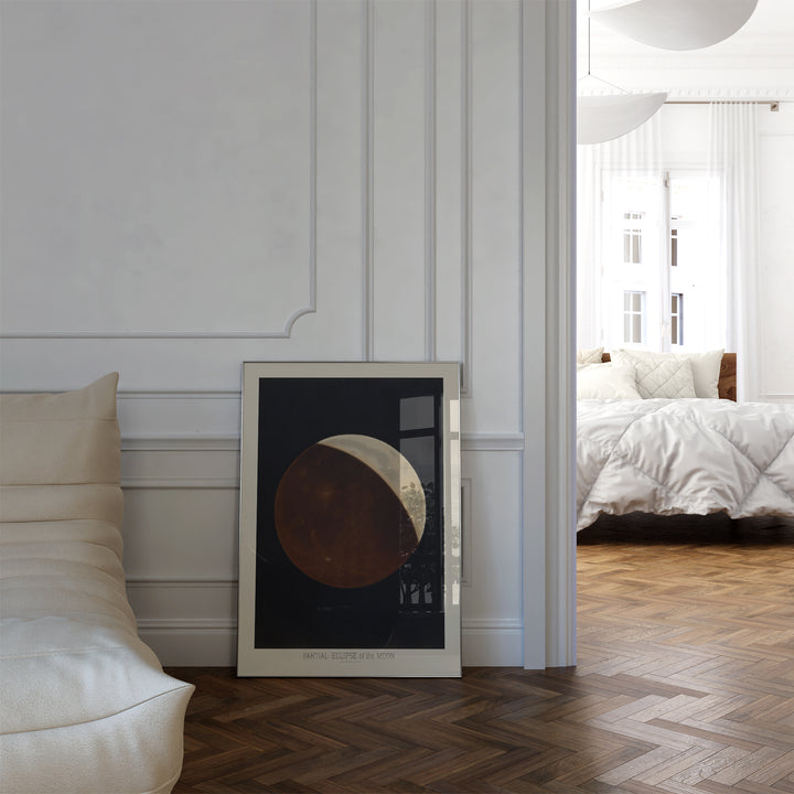 Partial Eclipse of The Moon Vintage Poster