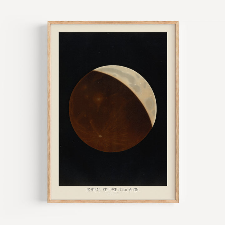 Partial Eclipse of The Moon Vintage Poster