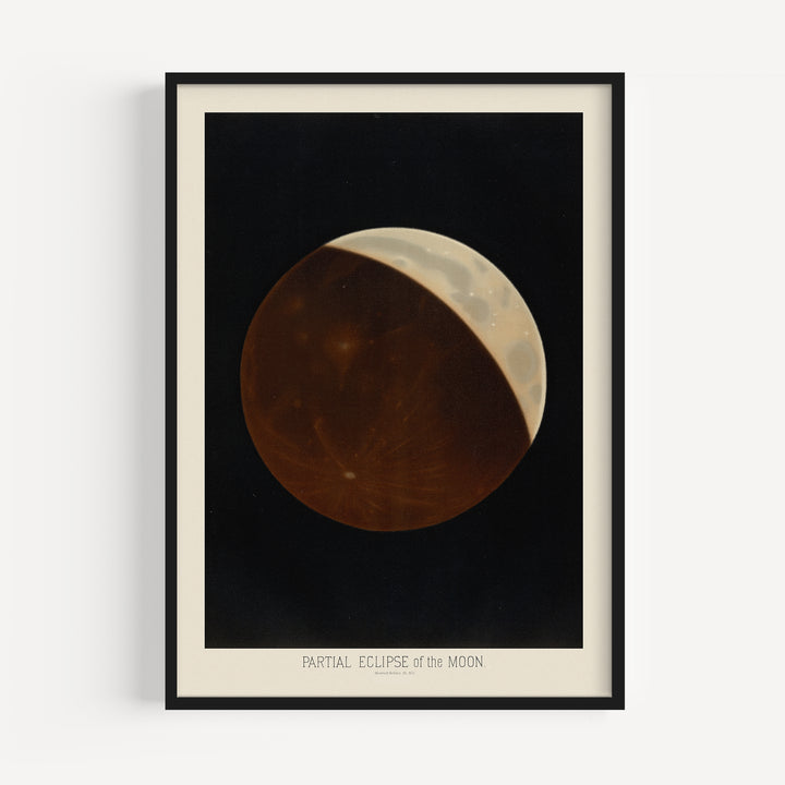 Partial Eclipse of The Moon Vintage Poster