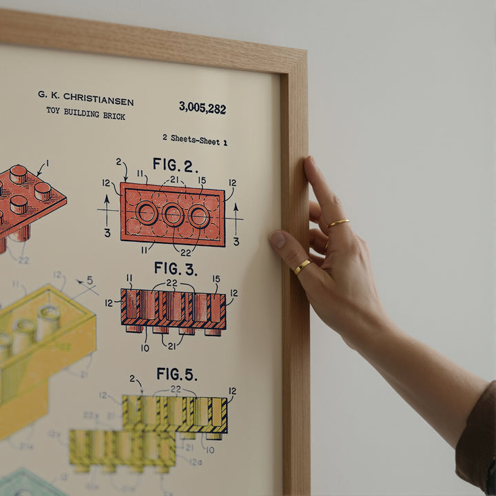 Pastel Lego Patent Poster