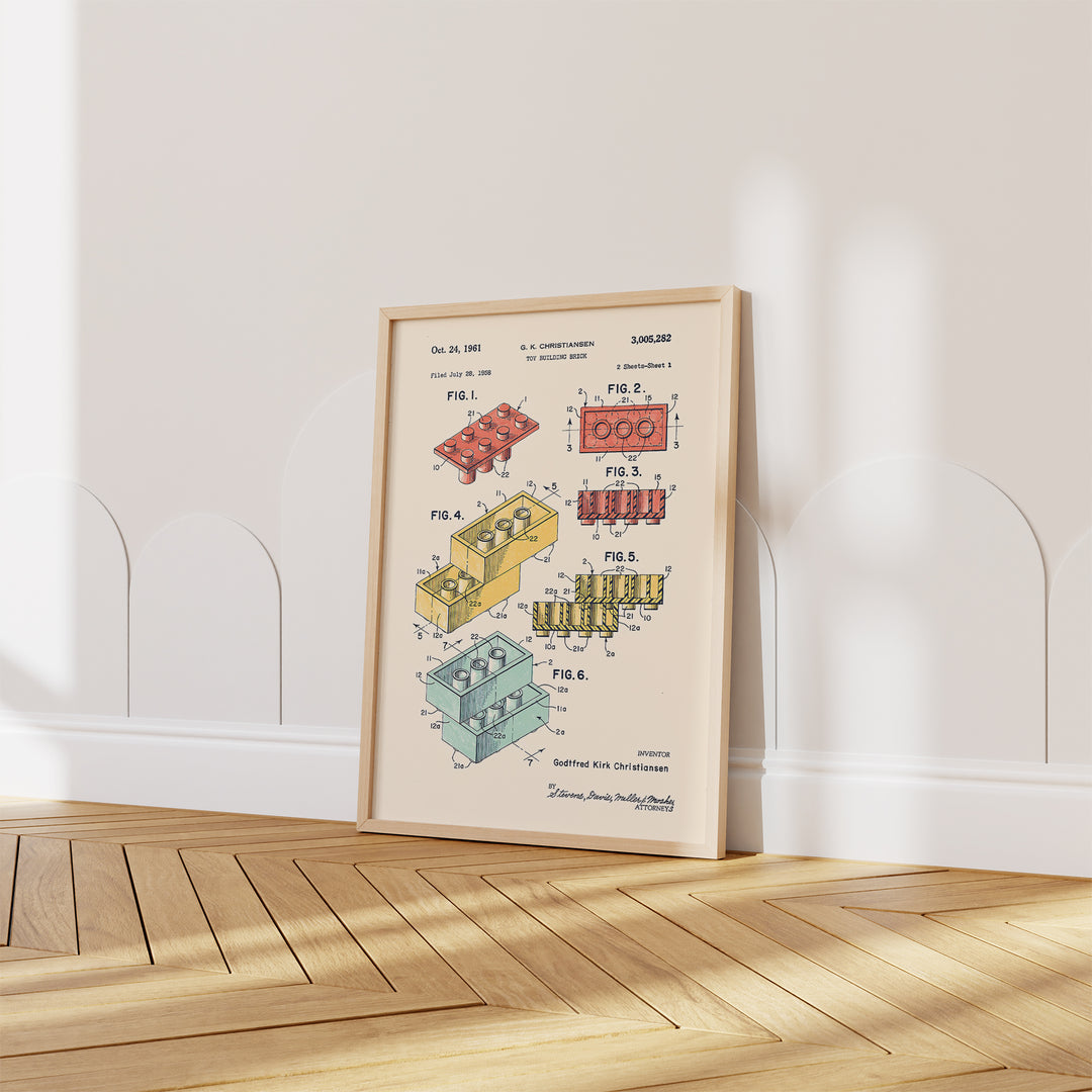 Pastel Lego Patent Poster