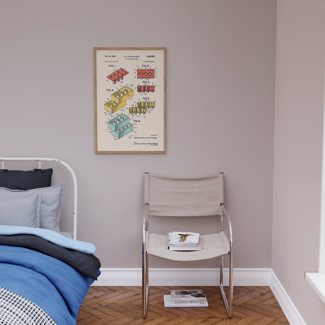 Pastel Lego Patent Poster