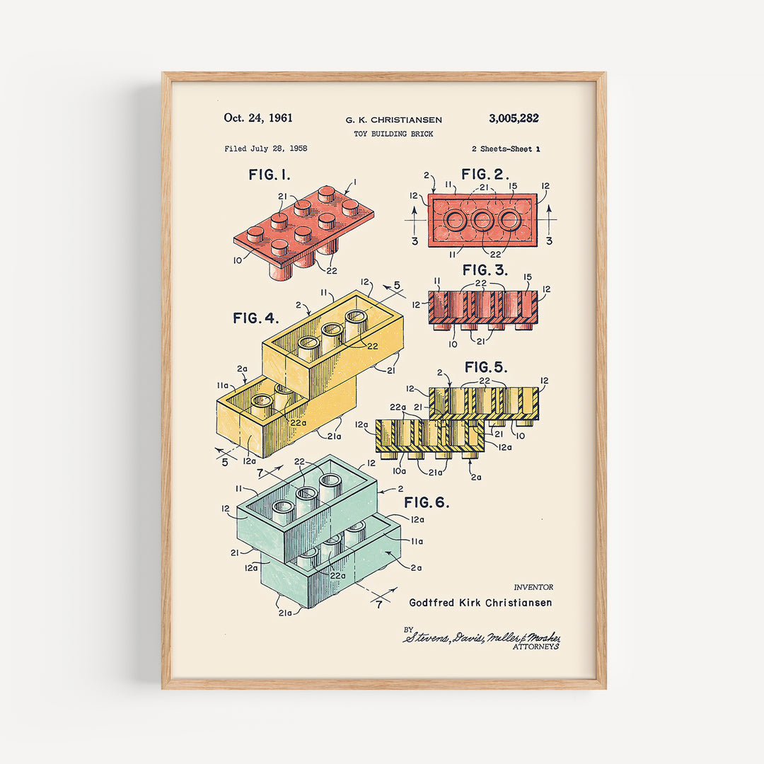 Pastel Lego Patent Poster