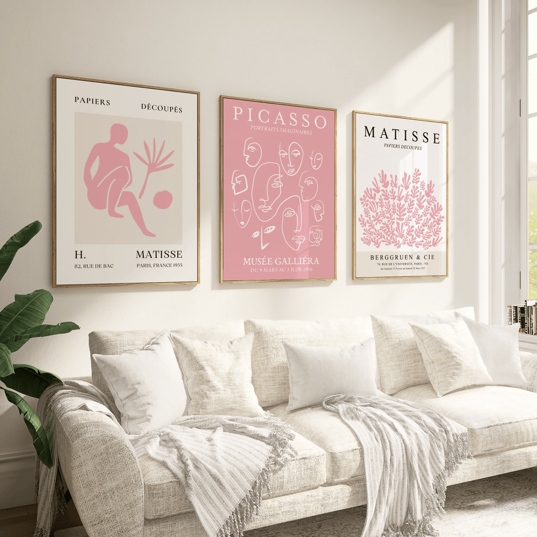 Picasso and Matisse Pink Poster Set of 3 - Poster Room