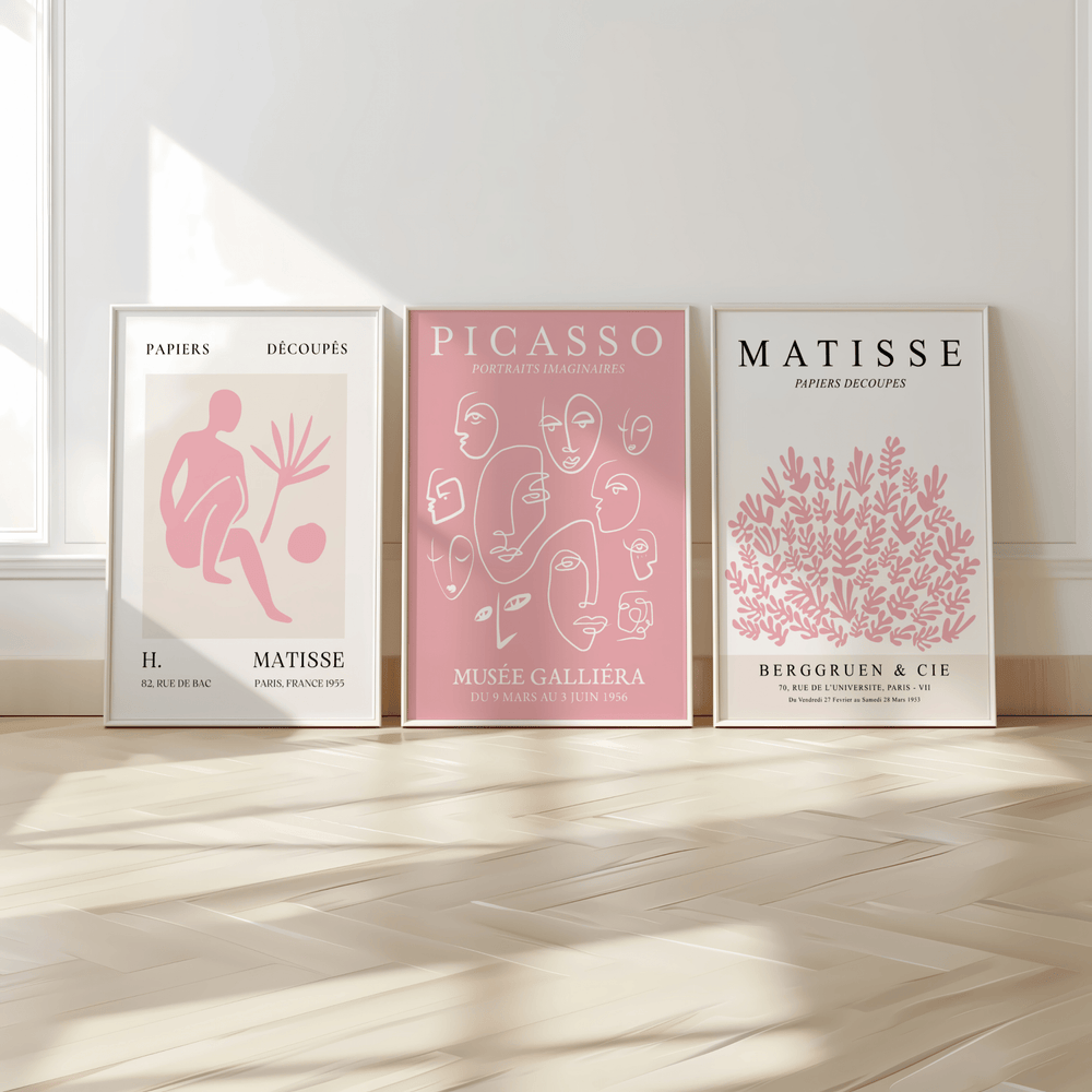 Picasso and Matisse Pink Poster Set of 3 - Poster Room