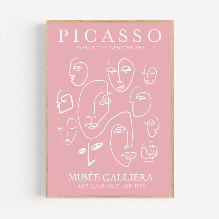 Faces Picasso Pink Poster