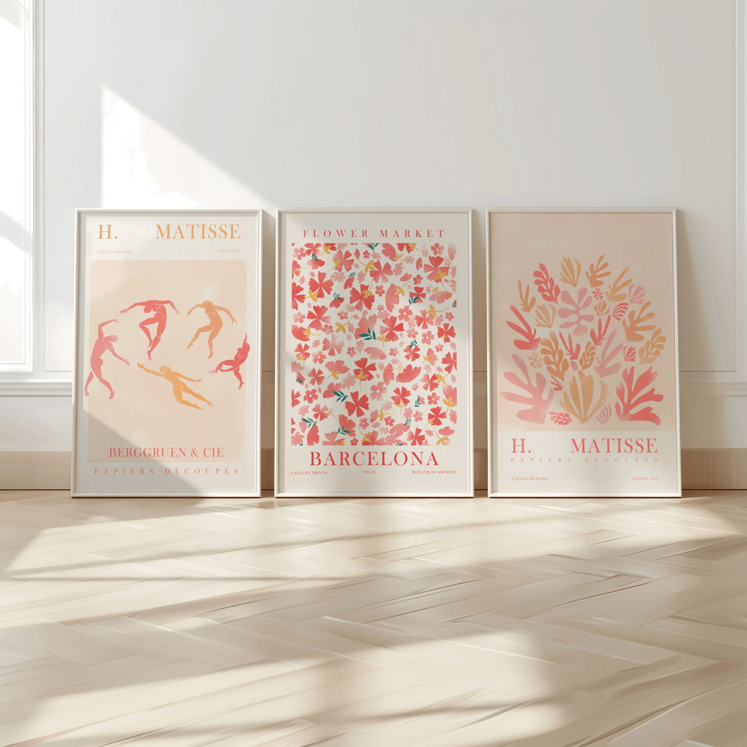 Matisse Pastel Pink Poster Set of 3 - Poster Room