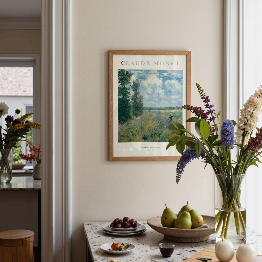 Poppy Fields Near Argenteuil by Claude Monet Poster