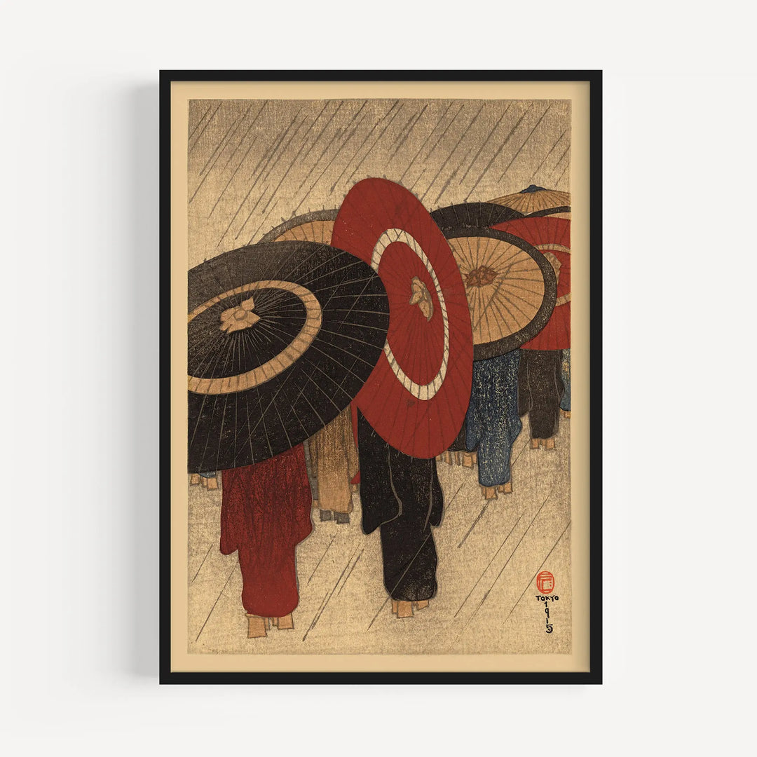 Returning Home in Rain by Friedrich Capelarin Poster Poster Room