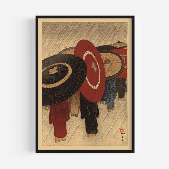 Returning Home in Rain by Friedrich Capelarin Poster Poster Room