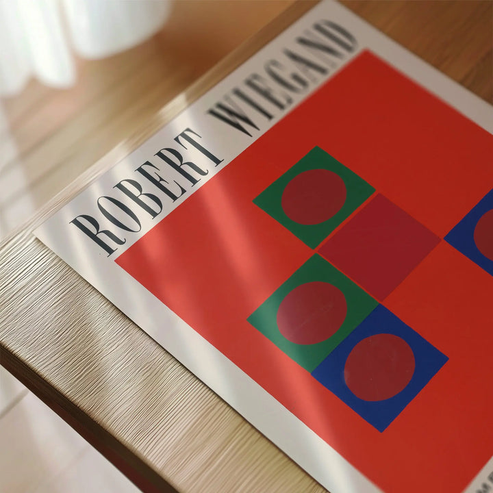 Robert Wiegand Phoenix Gallery Exhibition Poster minimalist geometric shapes in red, green, and blue art print