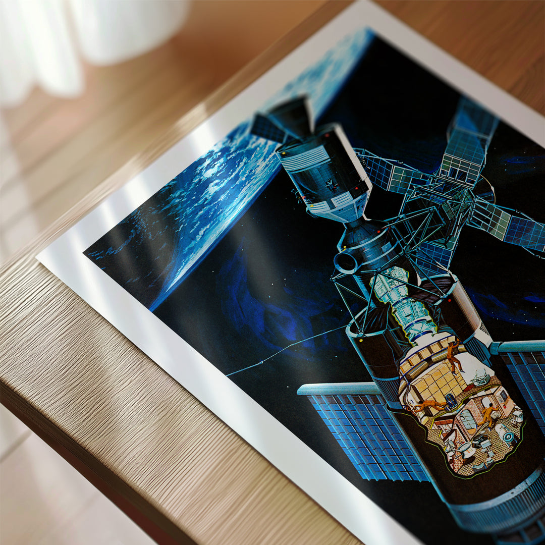 Skylab Space Station Concept Art Poster