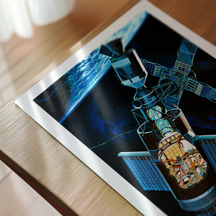 Skylab Space Station Concept Art Poster