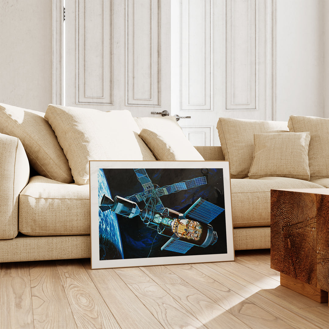 Skylab Space Station Concept Art Poster