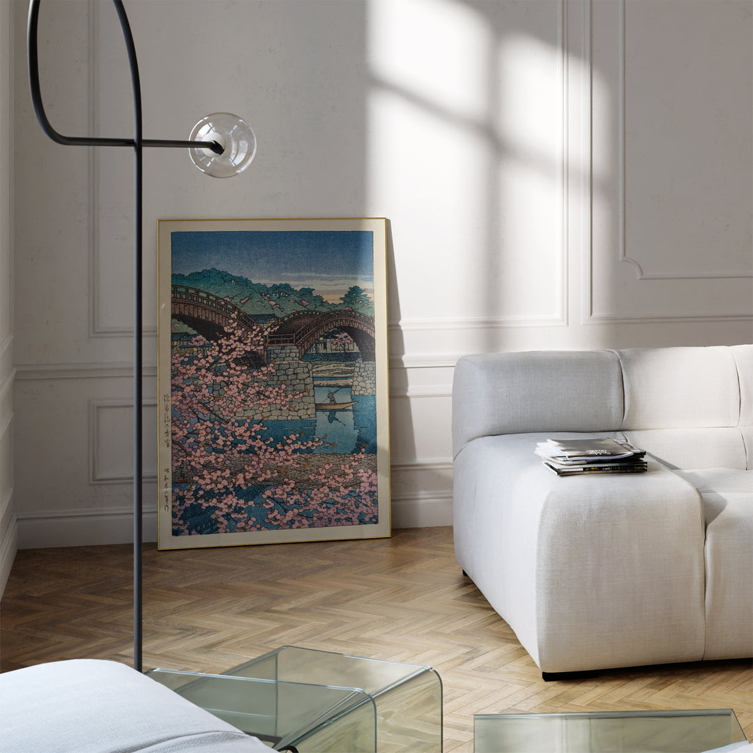 Spring Evening at Kintai Bridge by Hasui Kawase Poster