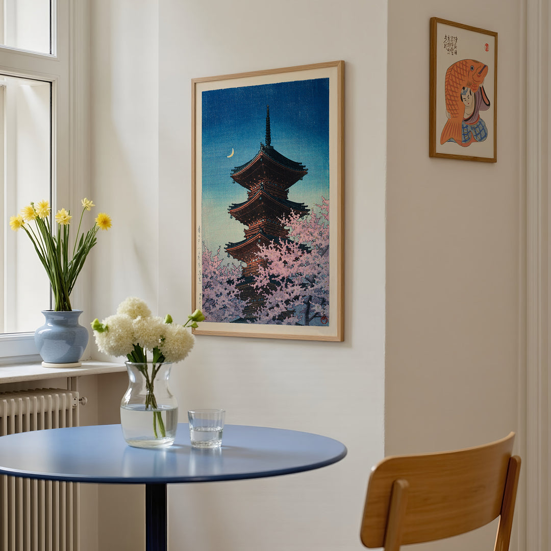 Spring Evening at Toshogu in Ueno by Kawase Hasui Poster