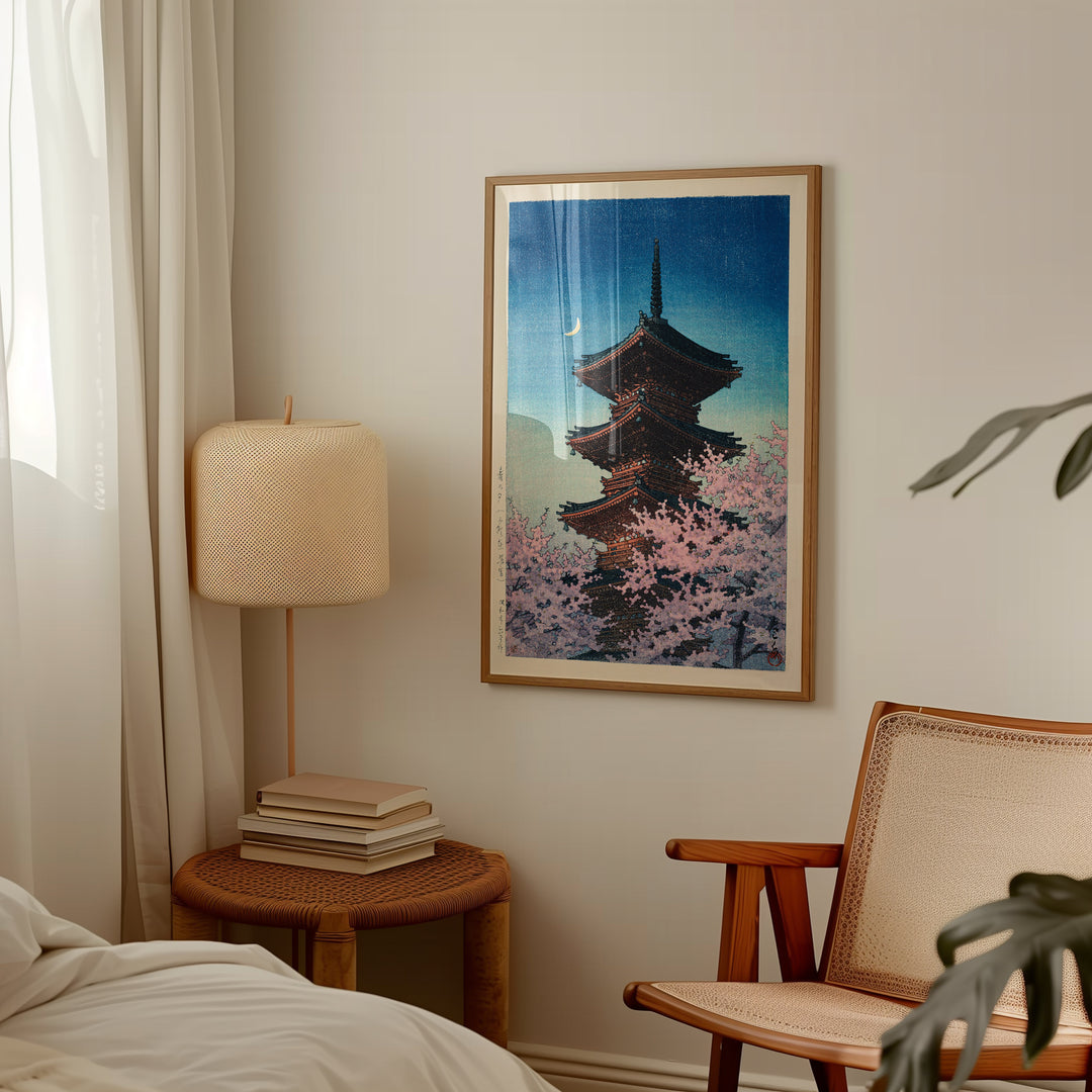 Spring Evening at Toshogu in Ueno by Kawase Hasui Poster