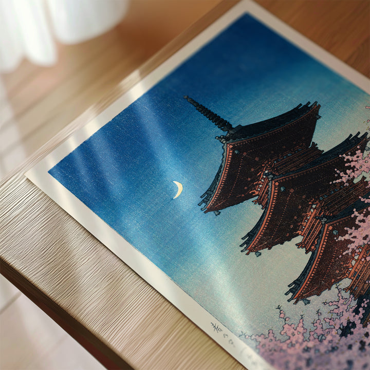 Spring Evening at Toshogu in Ueno by Kawase Hasui Poster