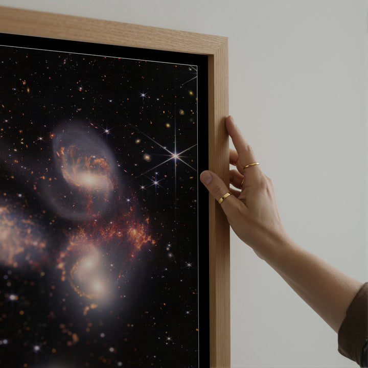 James Webb Space Telescope galaxy poster print of Stephan's Quintet, premium matte finish wall art