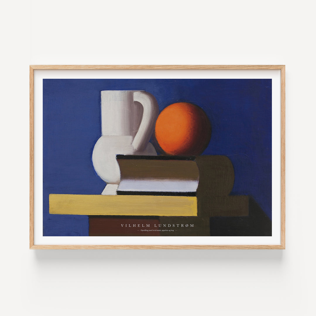 Still Life with White Jug, Orange & Book by Vilhelm Lundstrøm Poster