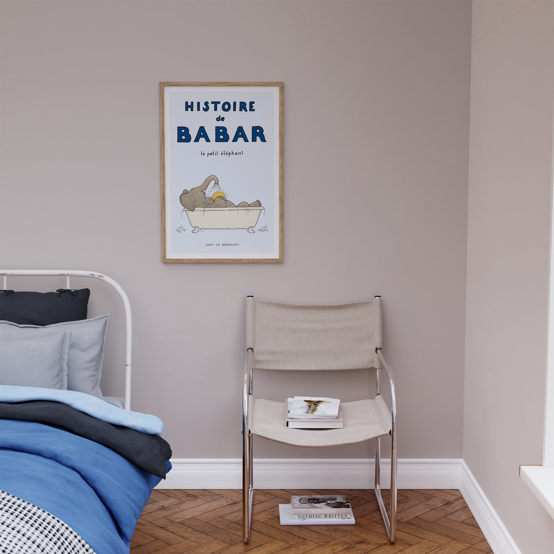 Taking a Bath by Jean de Brunhoff Poster