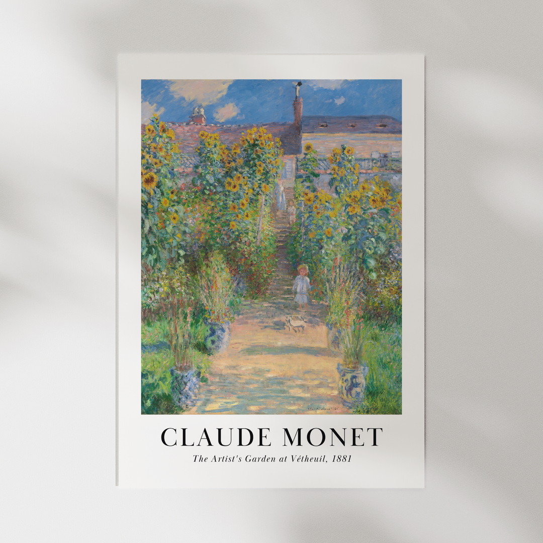 The Artist's Garden by Claude Monet Poster