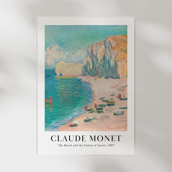 The Beach and the Falaise d'mont by Claude Monet Poster