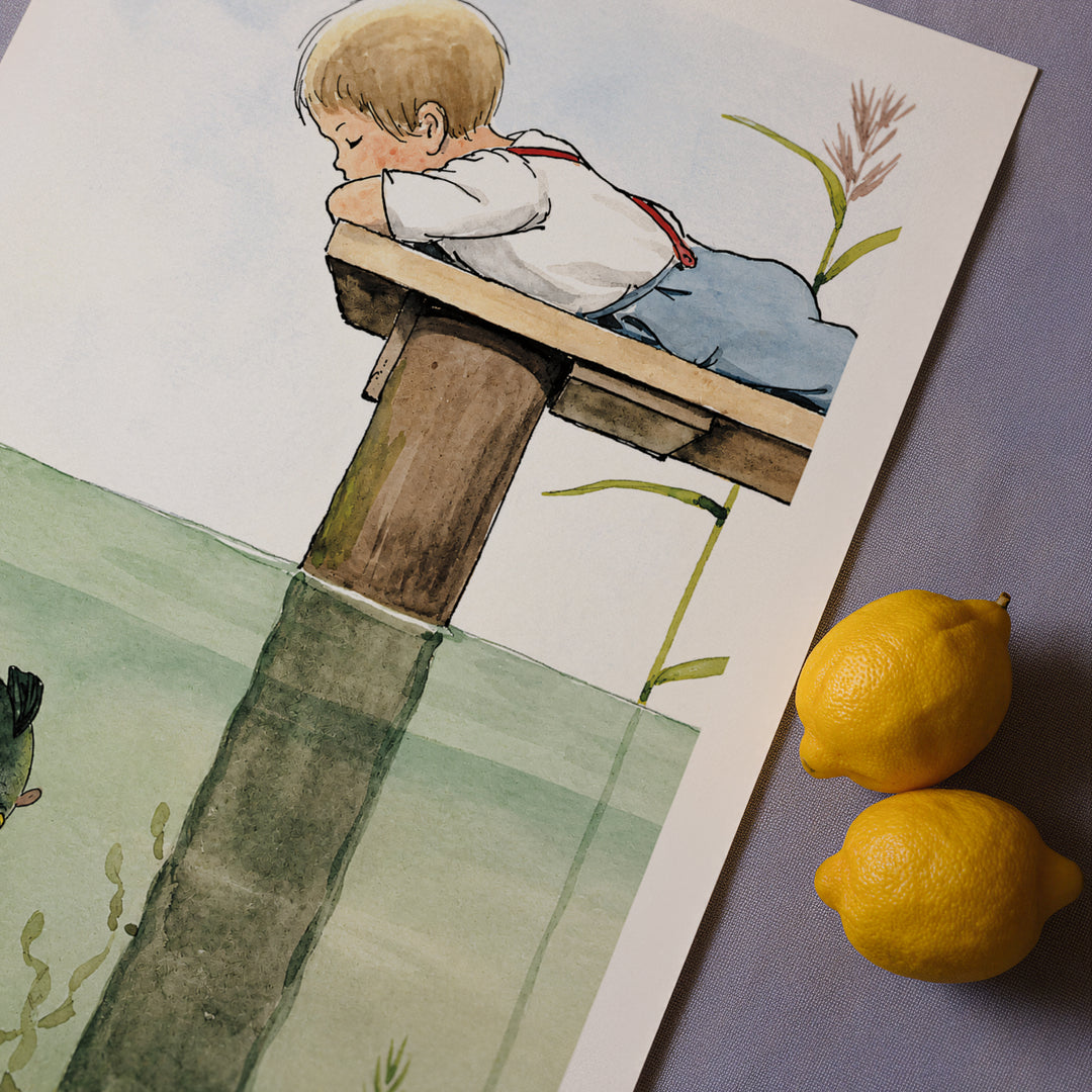 The Curious Fish by Elsa Beskow Poster