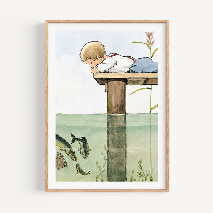 The Curious Fish by Elsa Beskow Poster