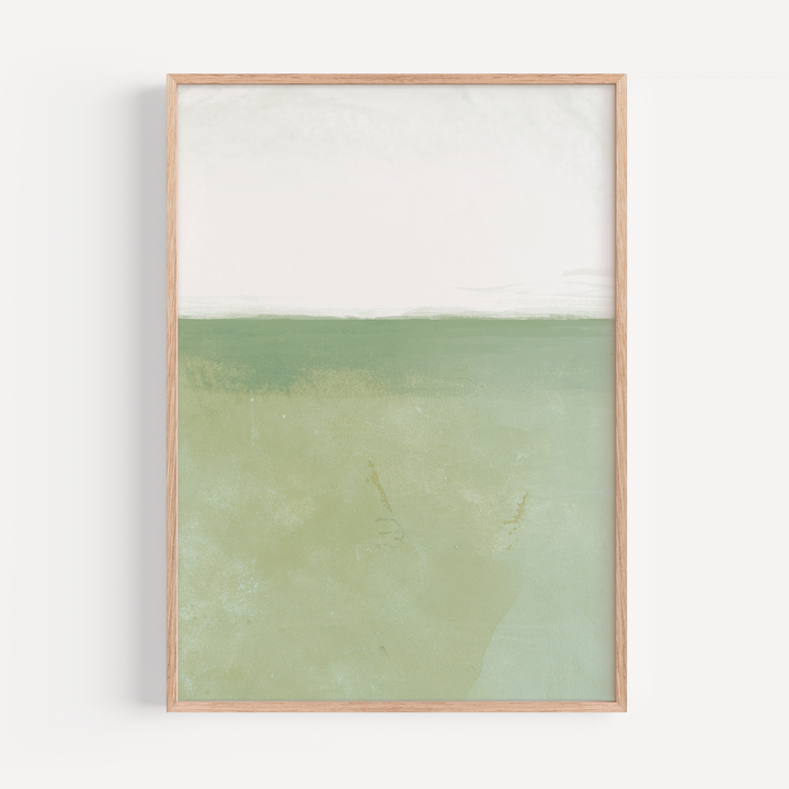 The Horizon in Sage Green Japandi Poster