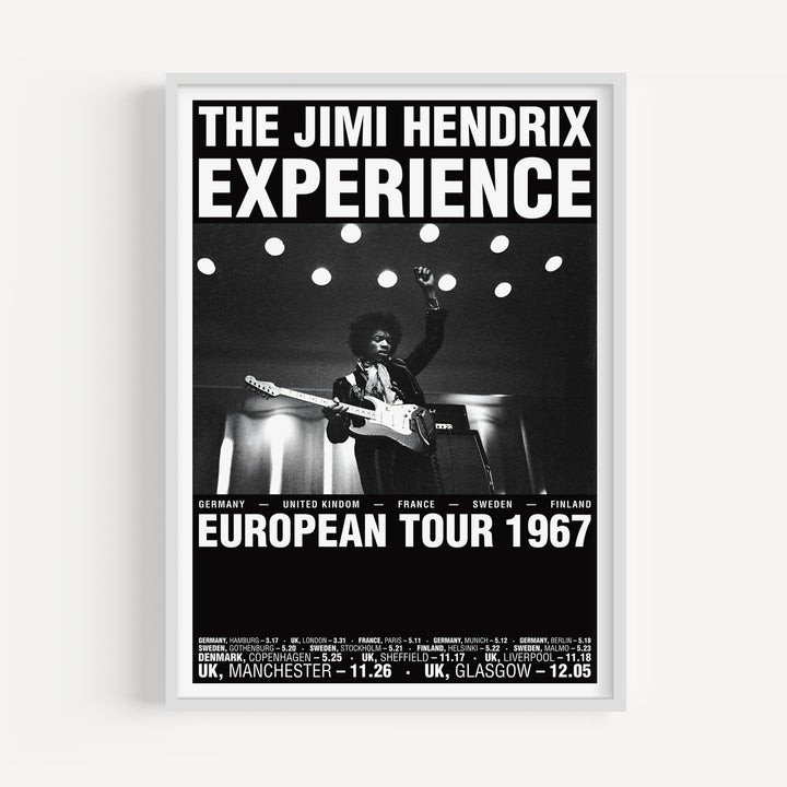 The Jimi Hendrix European Tour Poster