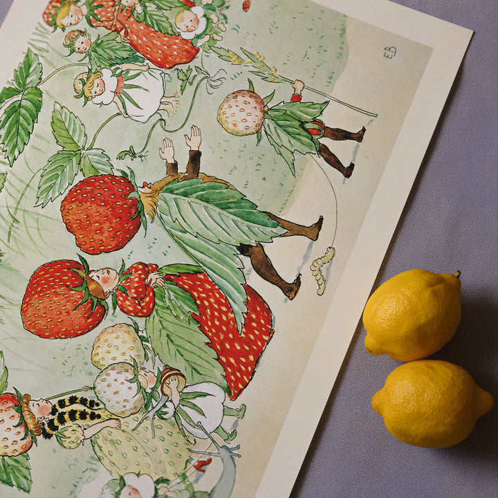 The Strawberry Family Elsa Beskow Poster