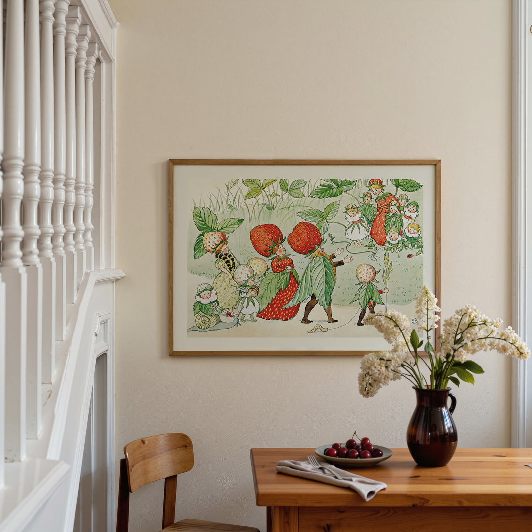 The Strawberry Family Elsa Beskow Poster