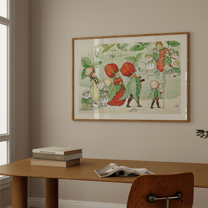 The Strawberry Family Elsa Beskow Poster