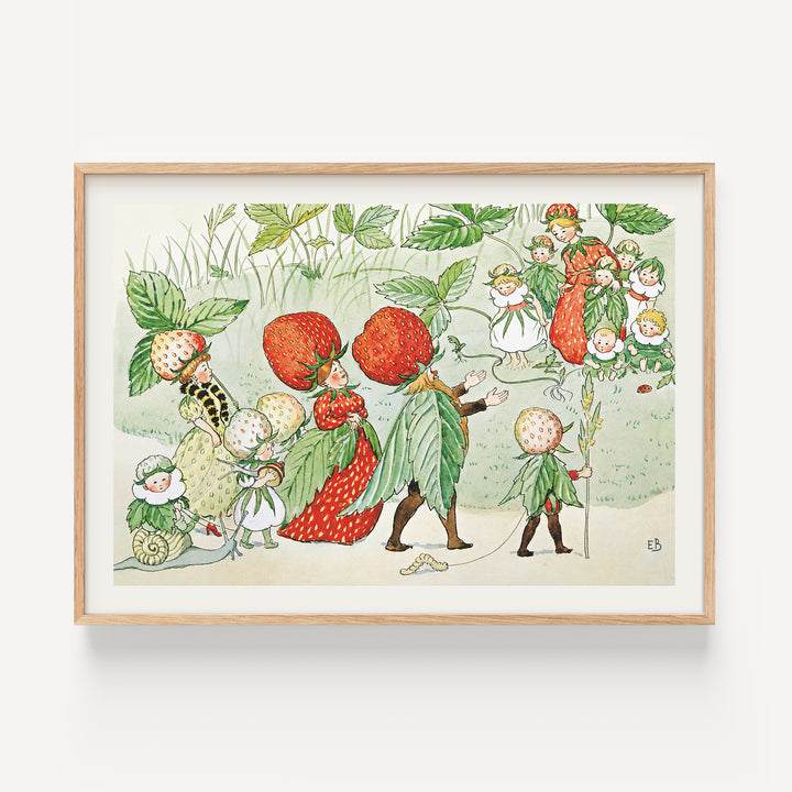The Strawberry Family Elsa Beskow Poster